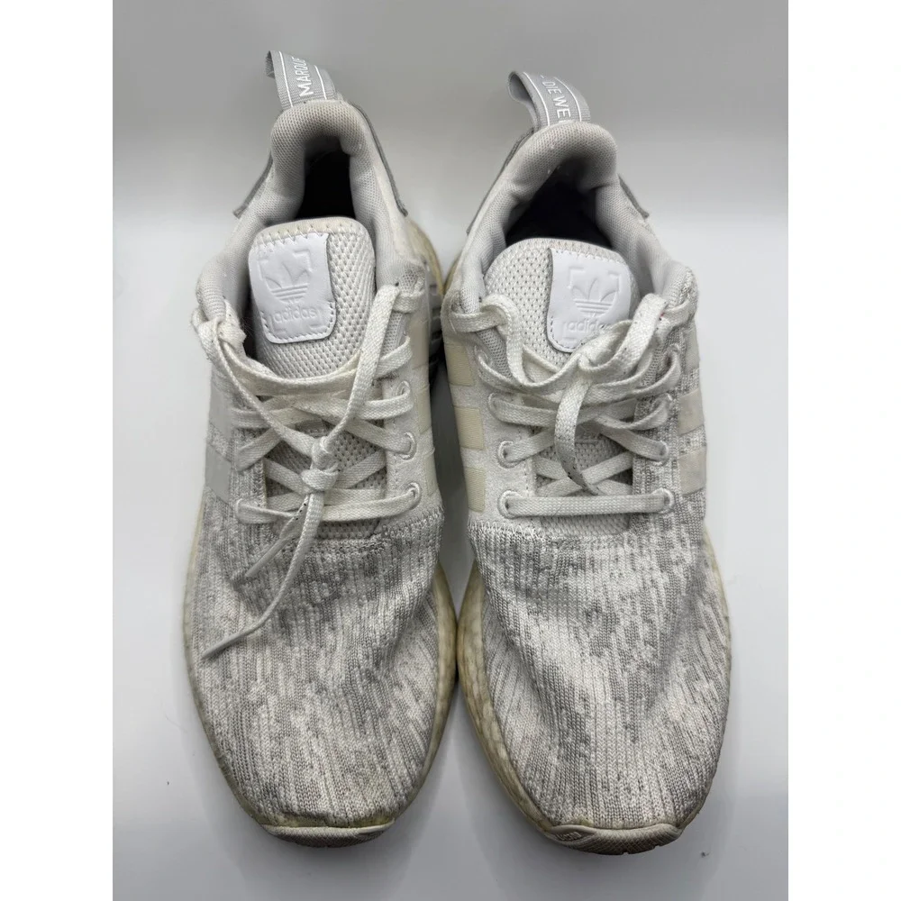 Adidas NMD R2 White Grey Knit Boost‎ Sneakers Women US 8.5 EU 40